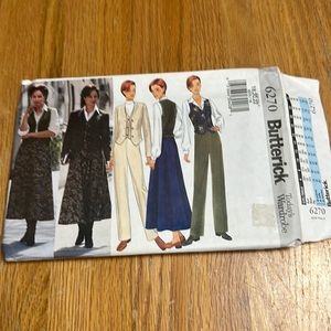 Vintage uncut sewing pattern misses jacket, vest, skirt, pants